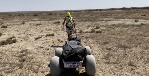 Walking on foot across the Aralkum Desertt